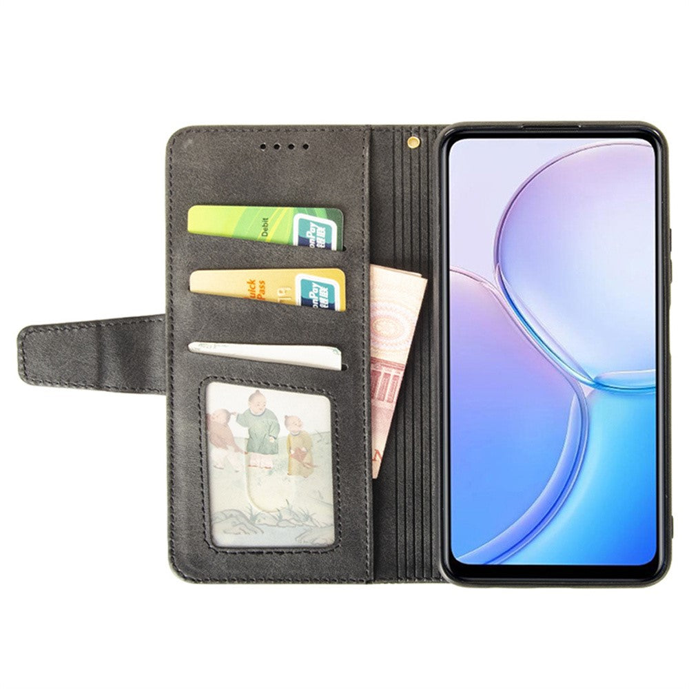IDEWEI For Motorola Edge 70 5G Case Leather Wallet Phone Cover Stand Calf Texture - Grey
