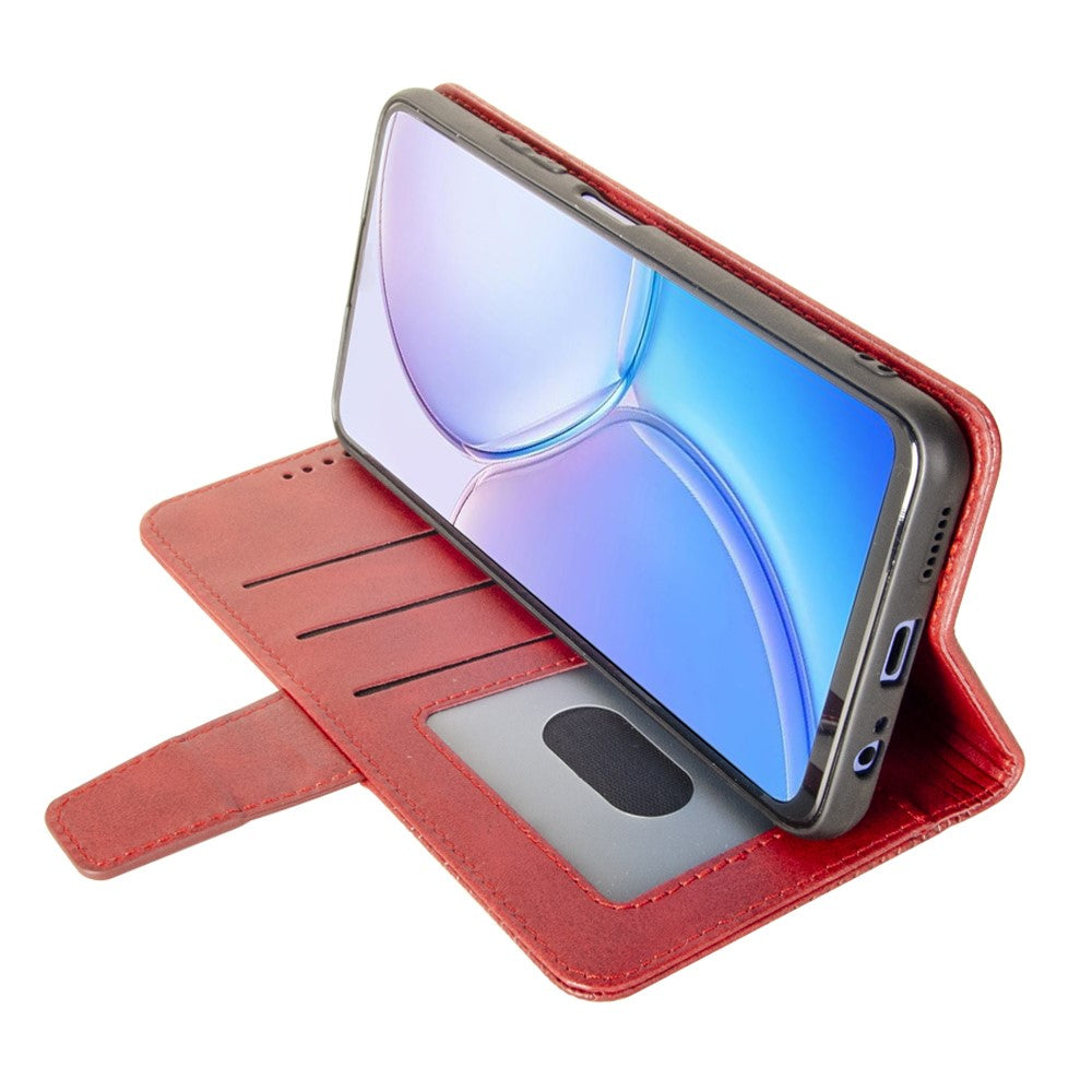 IDEWEI For Motorola Edge 70 5G Case Leather Wallet Phone Cover Stand Calf Texture - Red