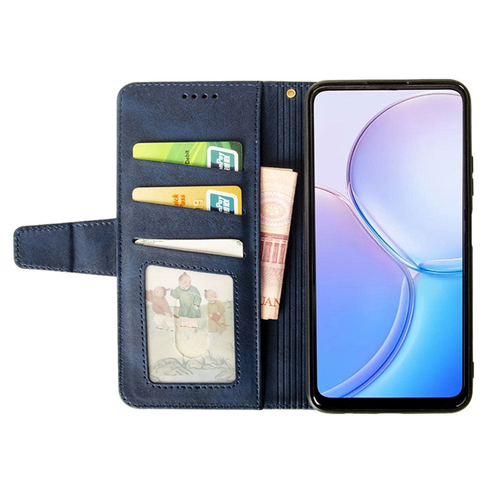 IDEWEI For Motorola Edge 70 5G Case Leather Wallet Phone Cover Stand Calf Texture - Blue