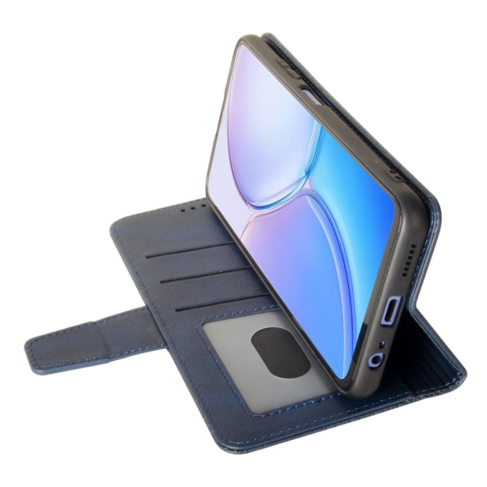 IDEWEI For Motorola Edge 70 5G Case Leather Wallet Phone Cover Stand Calf Texture - Blue
