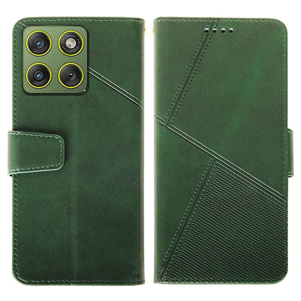 IDEWEI For Motorola Edge 70 5G Case Leather Wallet Phone Cover Stand Calf Texture - Green