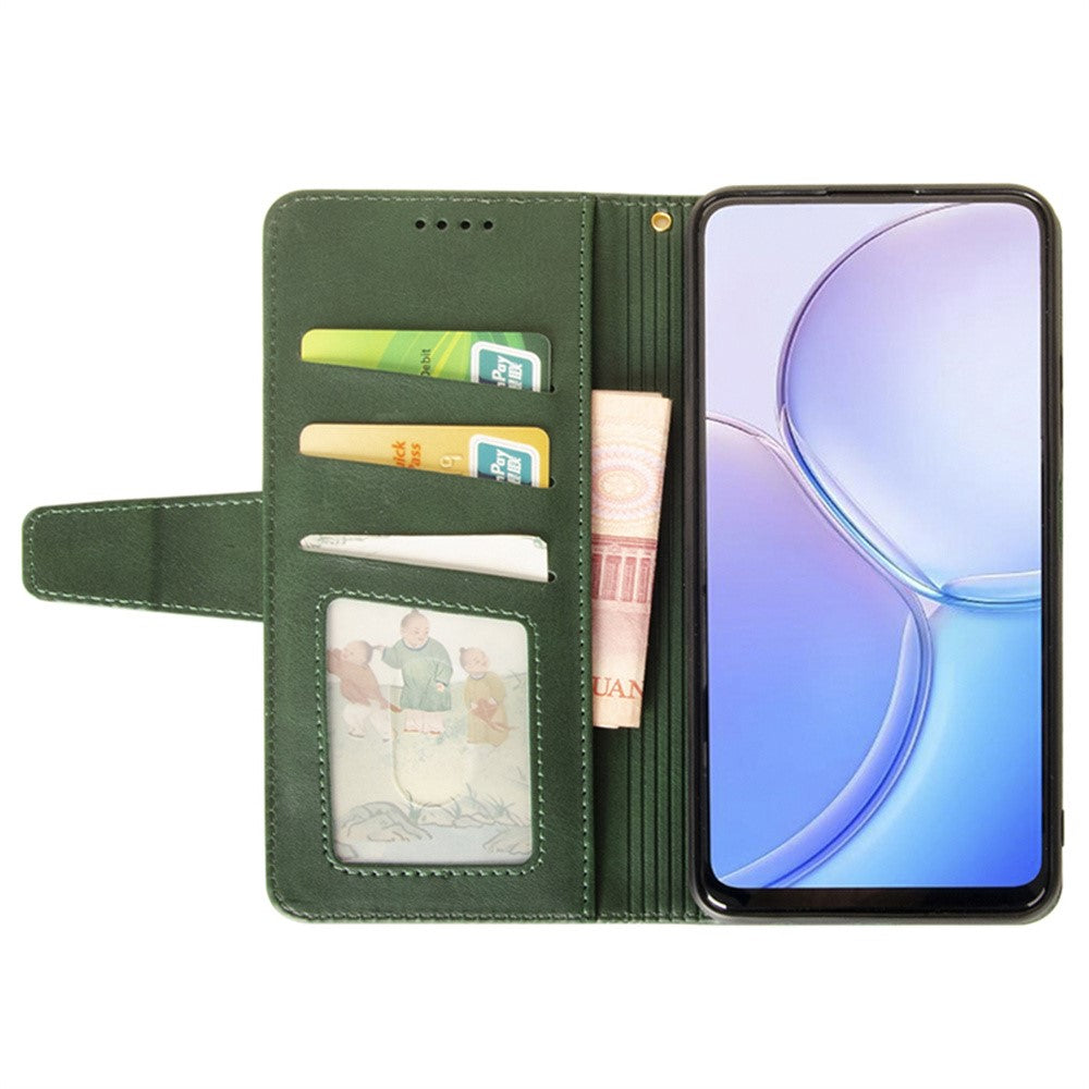 IDEWEI For Motorola Edge 70 5G Case Leather Wallet Phone Cover Stand Calf Texture - Green