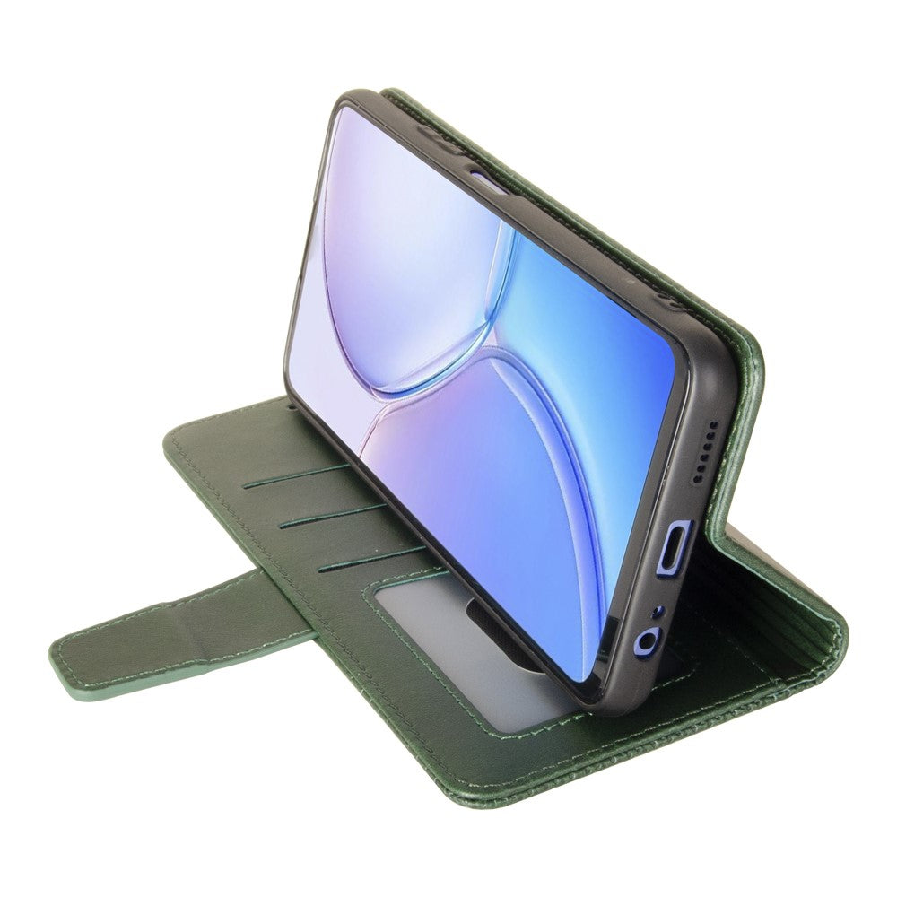 IDEWEI For Motorola Edge 70 5G Case Leather Wallet Phone Cover Stand Calf Texture - Green