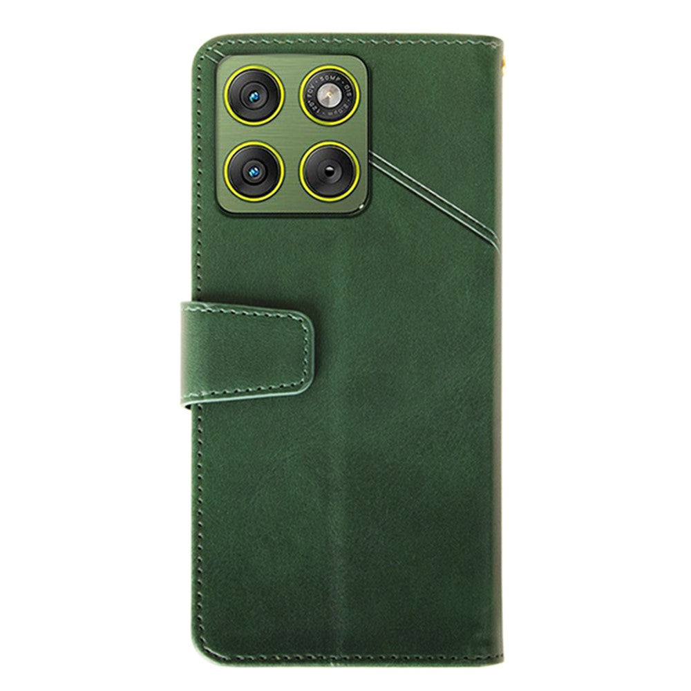 IDEWEI For Motorola Edge 70 5G Case Leather Wallet Phone Cover Stand Calf Texture - Green