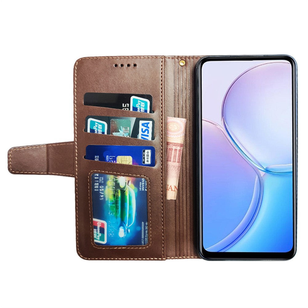 IDEWEI For Motorola Edge 70 5G Case Leather Wallet Phone Cover Stand Calf Texture - Coffee