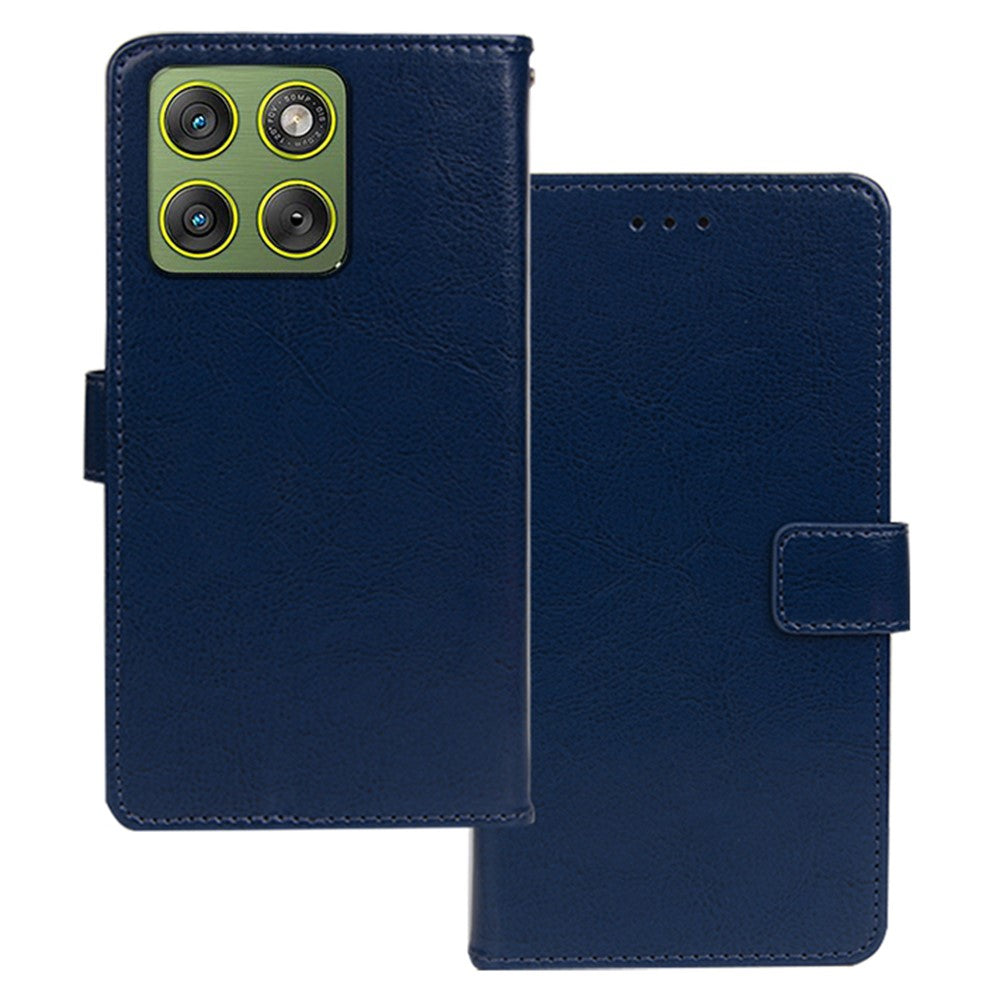 IDEWEI For Motorola Edge 70 5G Case Wallet Leather Phone Cover Crazy Horse Texture - Blue