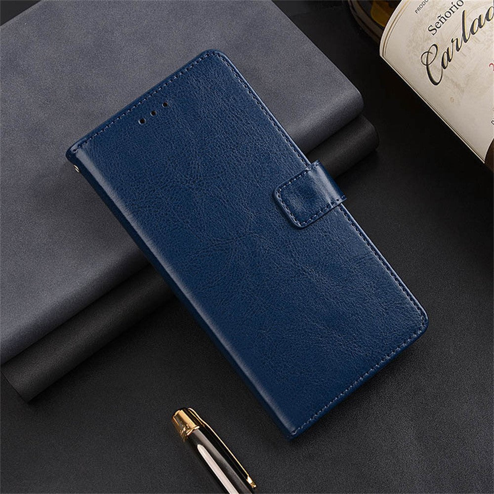IDEWEI For Motorola Edge 70 5G Case Wallet Leather Phone Cover Crazy Horse Texture - Blue
