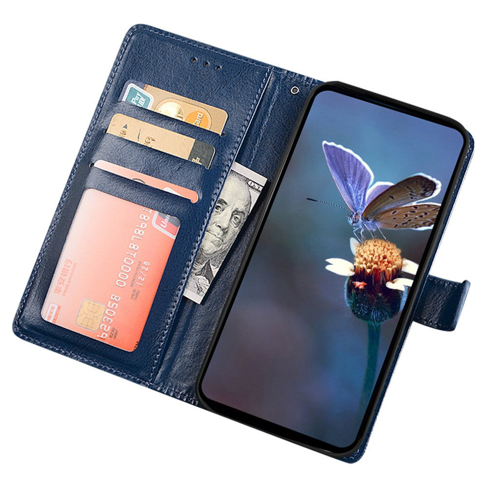 IDEWEI For Motorola Edge 70 5G Case Wallet Leather Phone Cover Crazy Horse Texture - Black