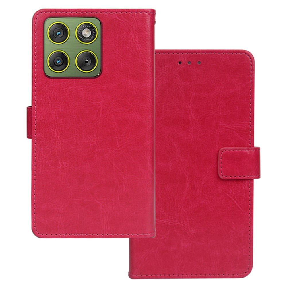 IDEWEI For Motorola Edge 70 5G Case Wallet Leather Phone Cover Crazy Horse Texture - Rose