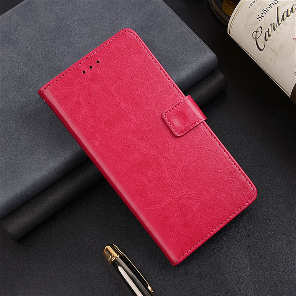 IDEWEI For Motorola Edge 70 5G Case Wallet Leather Phone Cover Crazy Horse Texture - Rose