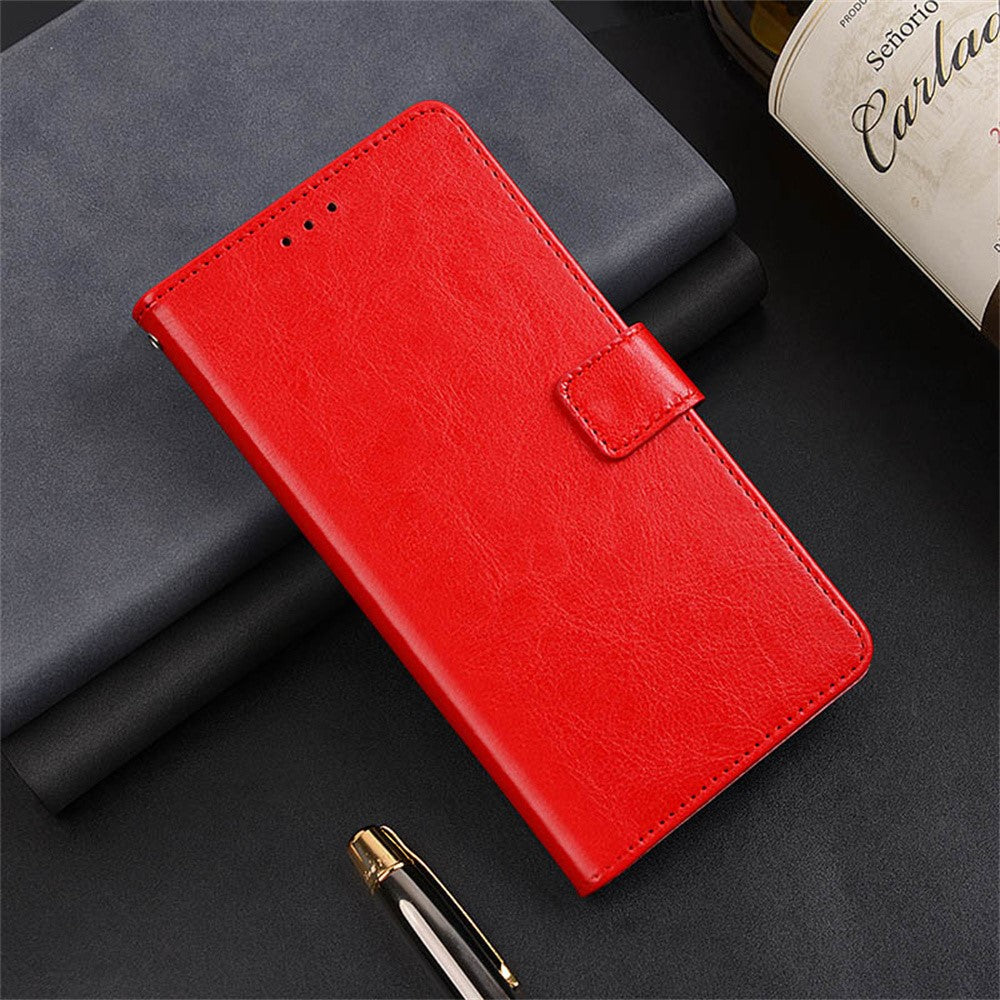 IDEWEI For Motorola Edge 70 5G Case Wallet Leather Phone Cover Crazy Horse Texture - Red