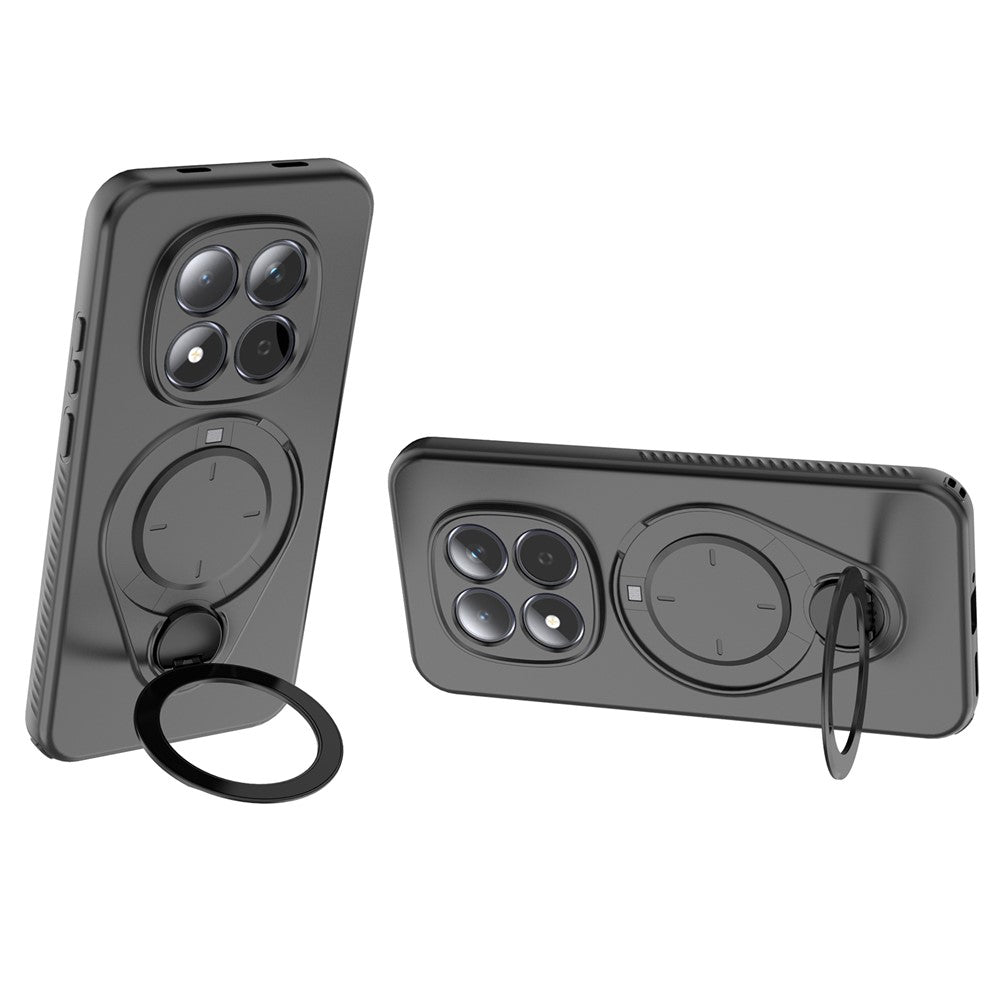 For Xiaomi Redmi Note 15 Pro 5G Kickstand Case Drop Proof TPU Phone Cover Support Magnetic Car Mount - Black