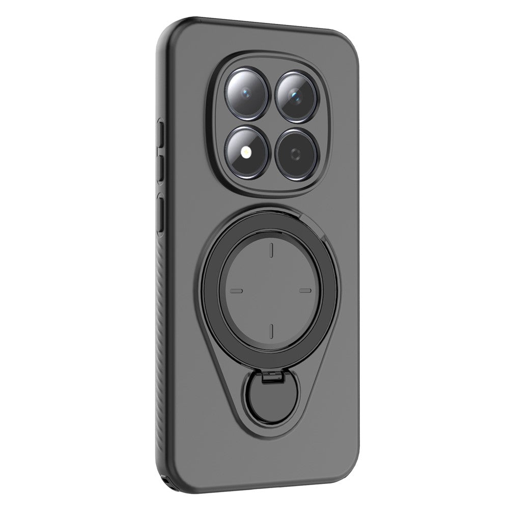 For Xiaomi Redmi Note 15 Pro 5G Kickstand Case Drop Proof TPU Phone Cover Support Magnetic Car Mount - Black