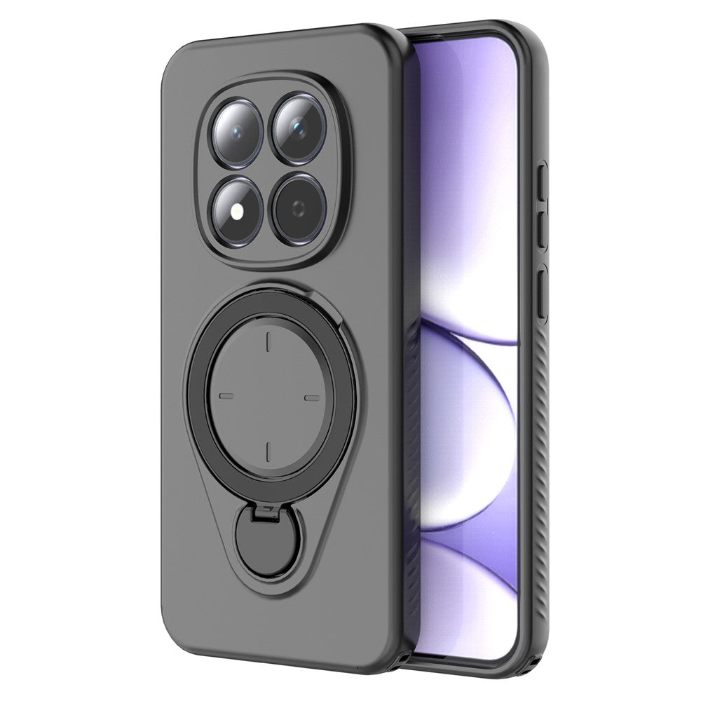 For Xiaomi Redmi Note 15 Pro 5G Kickstand Case Drop Proof TPU Phone Cover Support Magnetic Car Mount - Black
