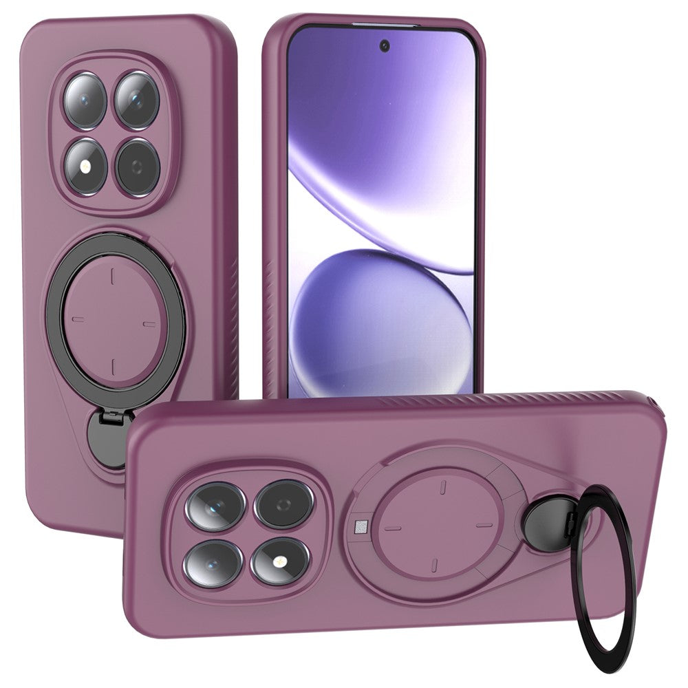 For Xiaomi Redmi Note 15 Pro 5G Kickstand Case Drop Proof TPU Phone Cover Support Magnetic Car Mount - Purple