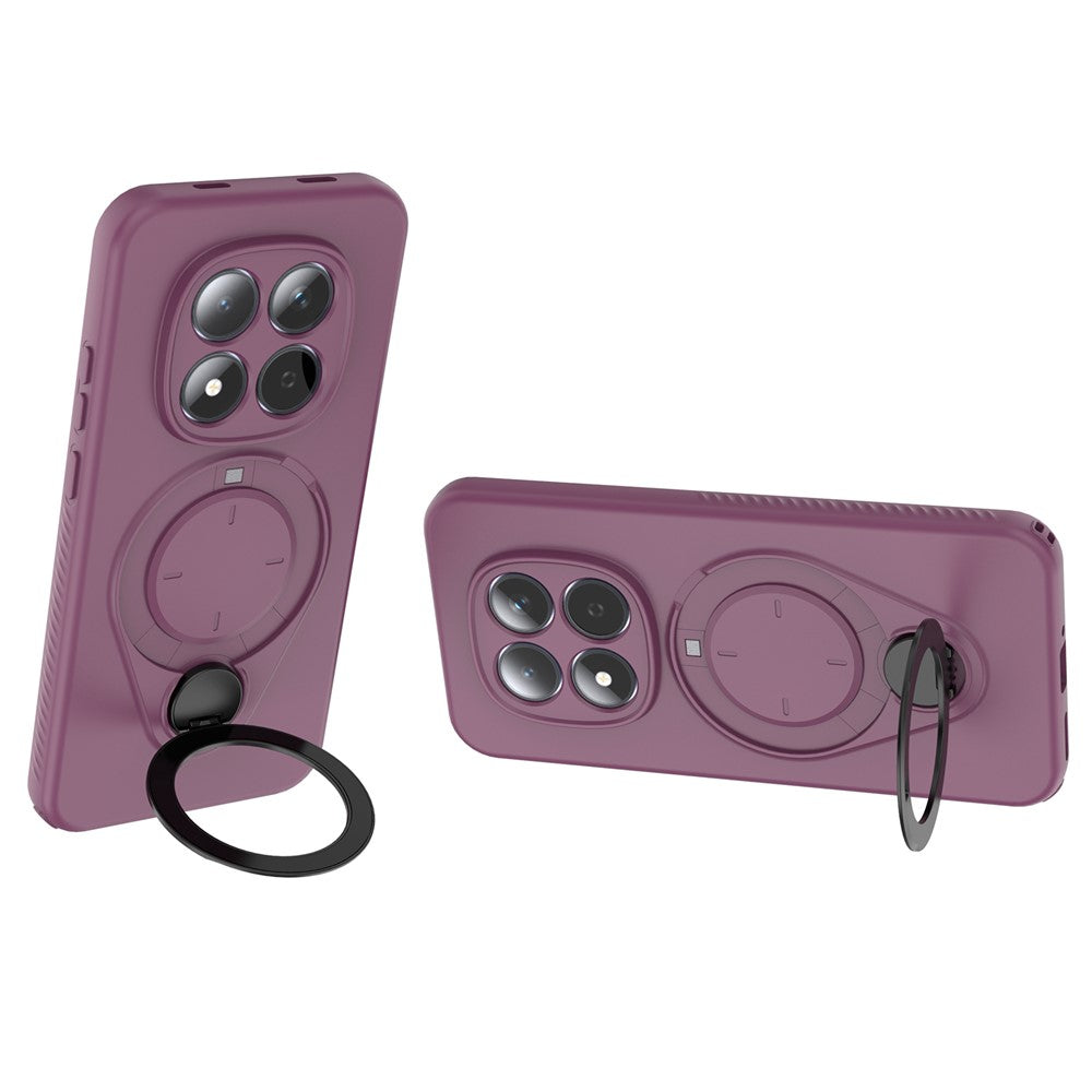 For Xiaomi Redmi Note 15 Pro 5G Kickstand Case Drop Proof TPU Phone Cover Support Magnetic Car Mount - Purple