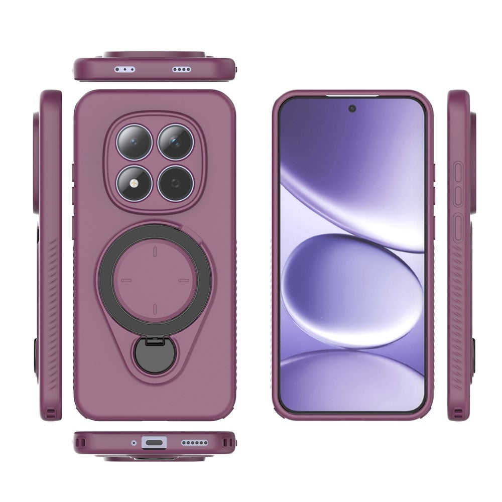For Xiaomi Redmi Note 15 Pro 5G Kickstand Case Drop Proof TPU Phone Cover Support Magnetic Car Mount - Purple
