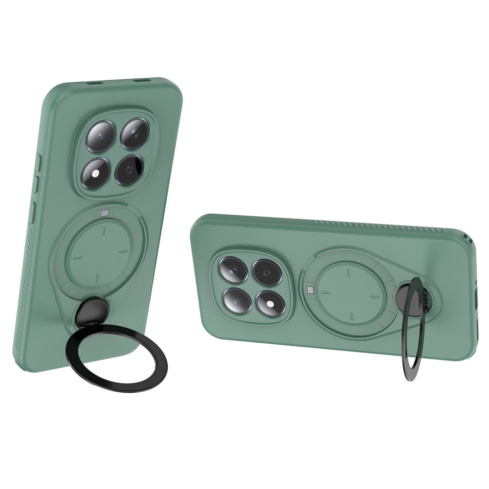 For Xiaomi Redmi Note 15 Pro 5G Kickstand Case Drop Proof TPU Phone Cover Support Magnetic Car Mount - Green
