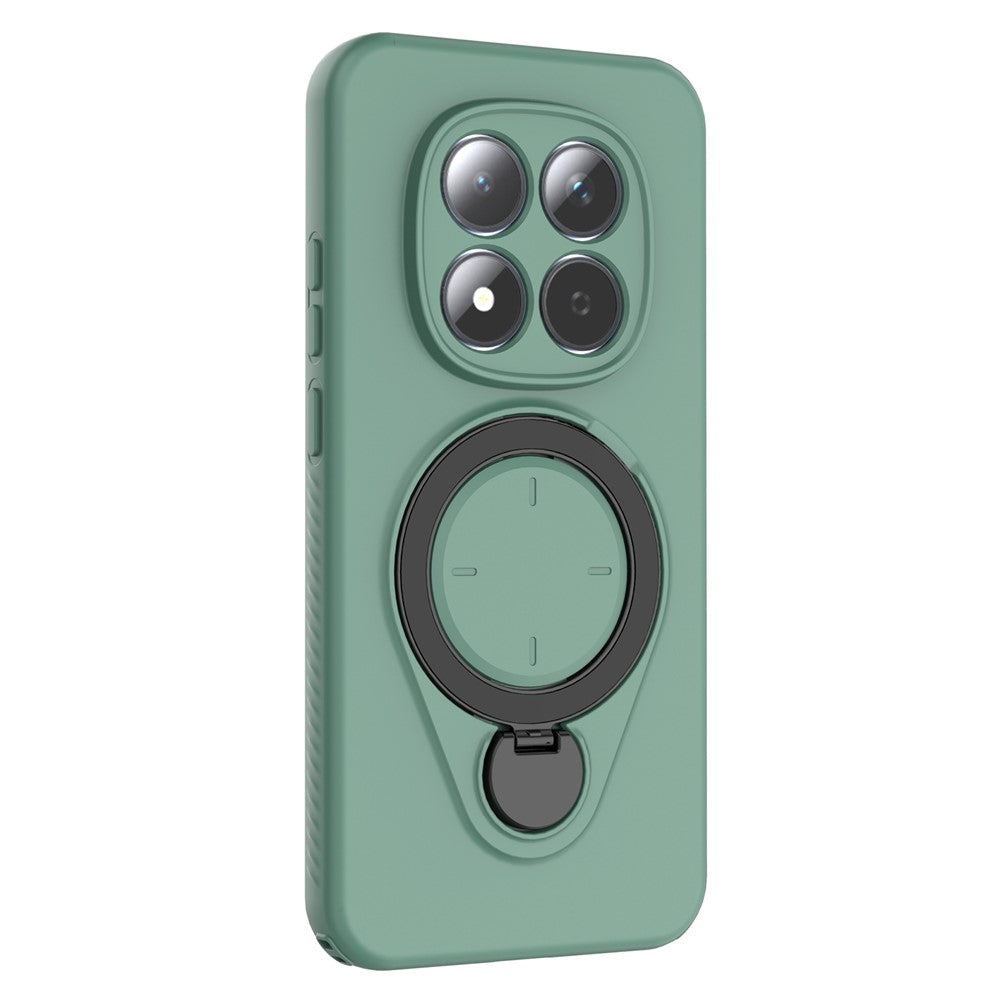 For Xiaomi Redmi Note 15 Pro 5G Kickstand Case Drop Proof TPU Phone Cover Support Magnetic Car Mount - Green