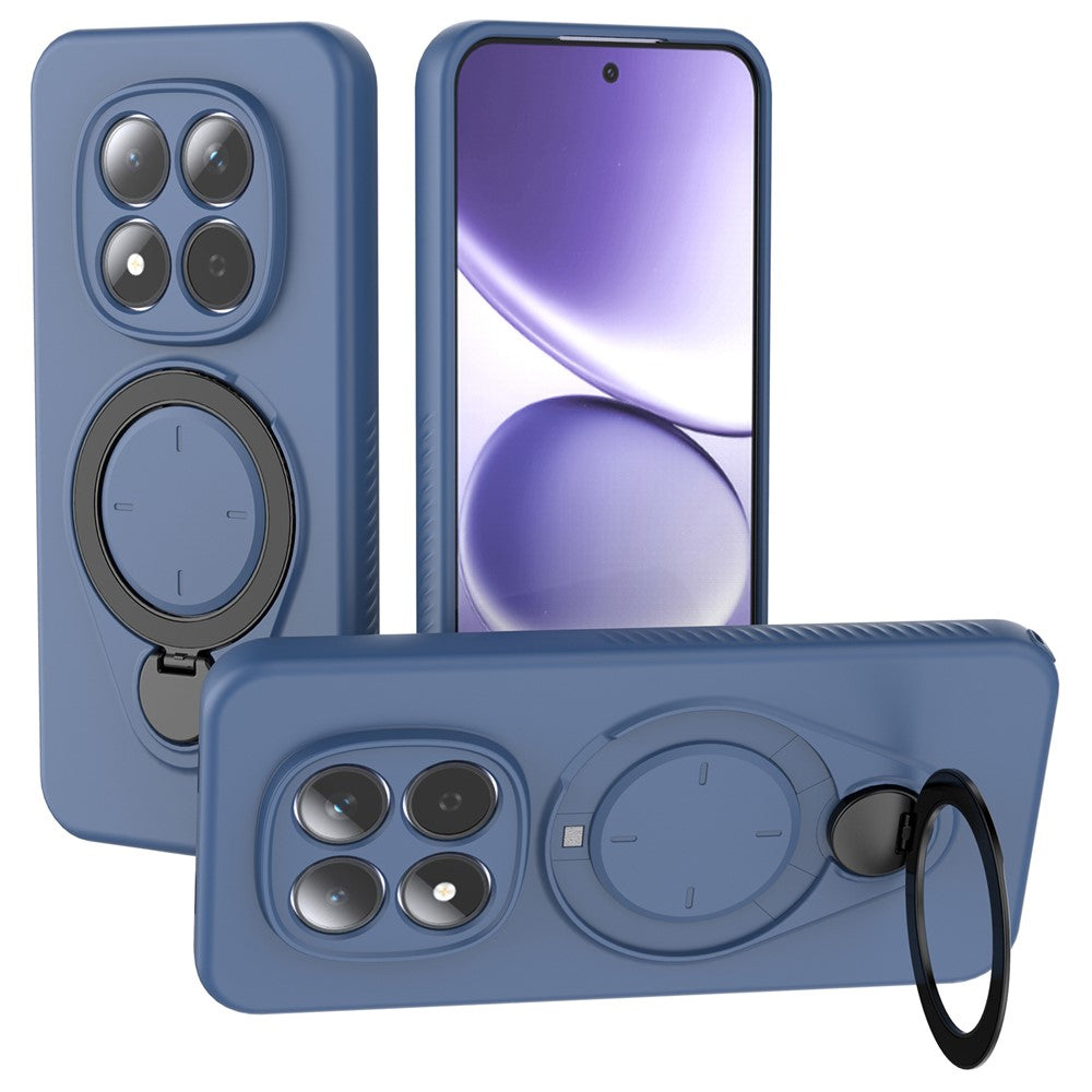 For Xiaomi Redmi Note 15 Pro 5G Kickstand Case Drop Proof TPU Phone Cover Support Magnetic Car Mount - Blue