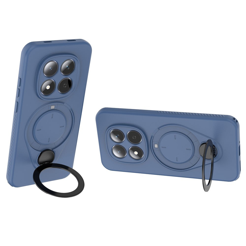 For Xiaomi Redmi Note 15 Pro 5G Kickstand Case Drop Proof TPU Phone Cover Support Magnetic Car Mount - Blue