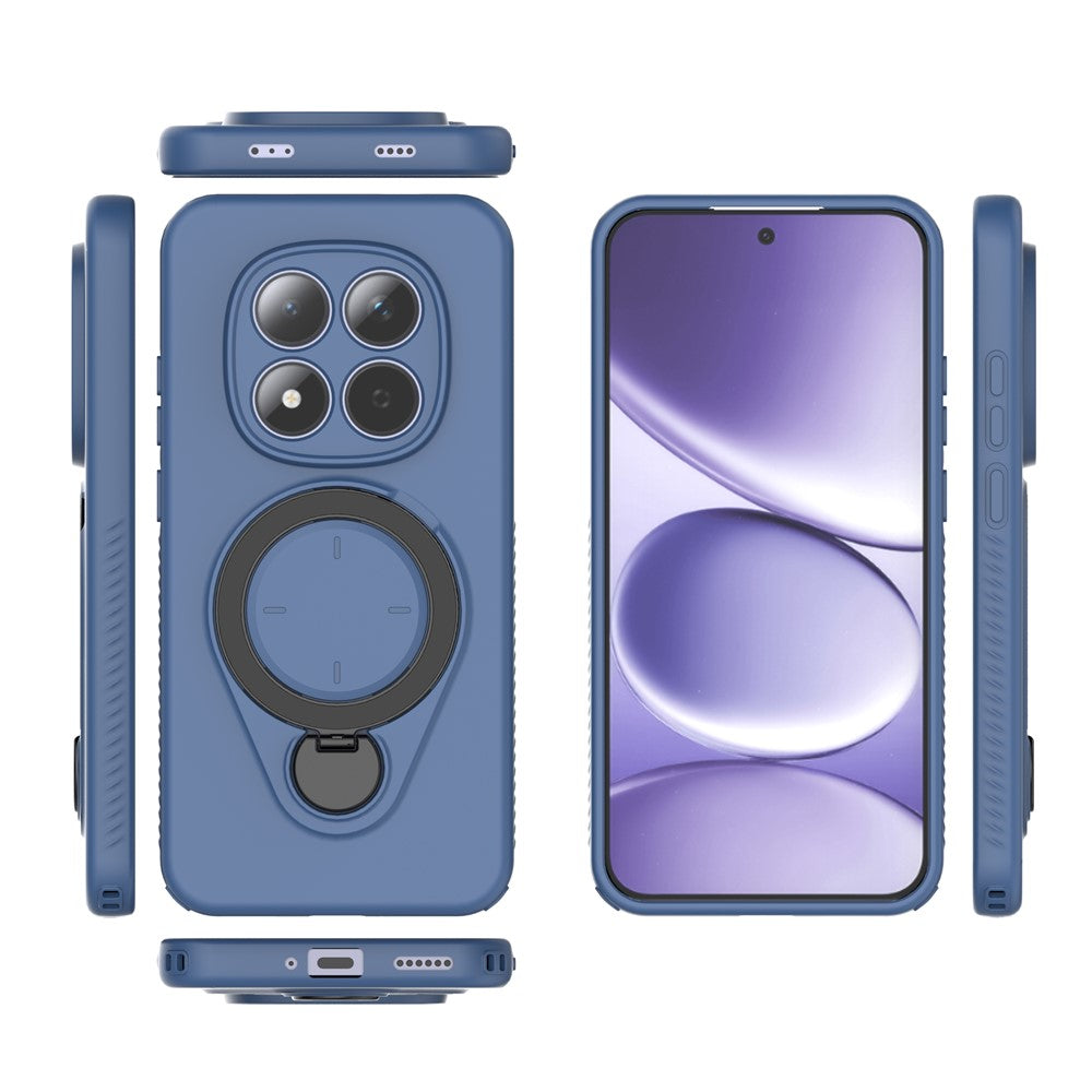 For Xiaomi Redmi Note 15 Pro 5G Kickstand Case Drop Proof TPU Phone Cover Support Magnetic Car Mount - Blue