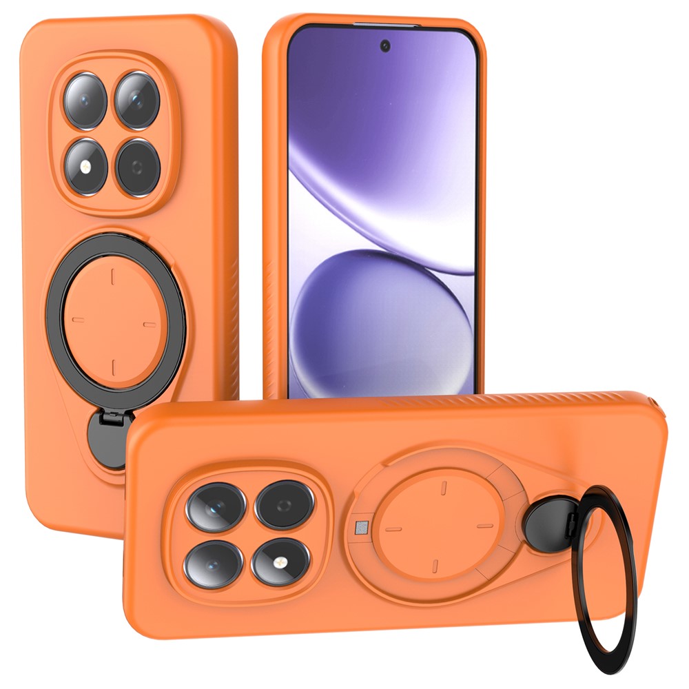 For Xiaomi Redmi Note 15 Pro 5G Kickstand Case Drop Proof TPU Phone Cover Support Magnetic Car Mount - Orange