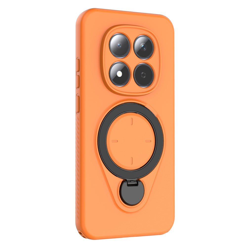 For Xiaomi Redmi Note 15 Pro 5G Kickstand Case Drop Proof TPU Phone Cover Support Magnetic Car Mount - Orange