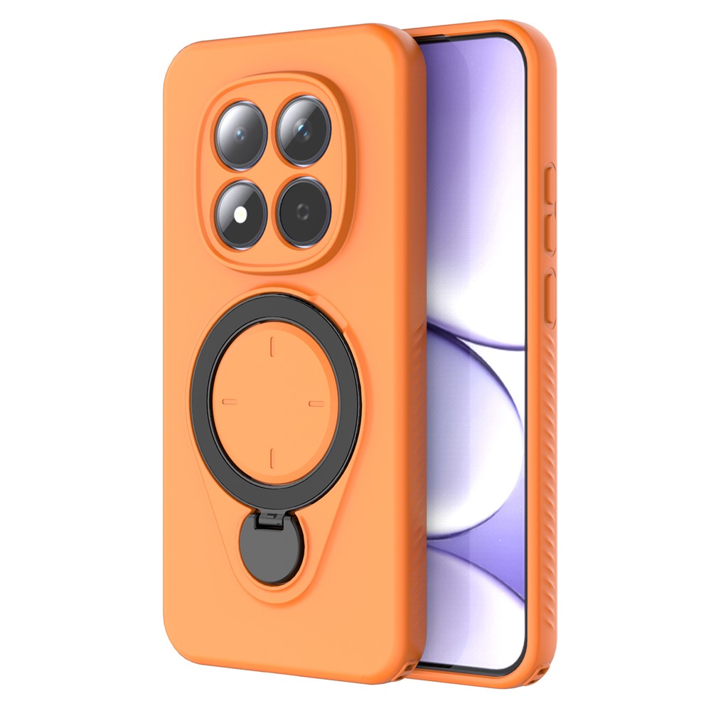 For Xiaomi Redmi Note 15 Pro 5G Kickstand Case Drop Proof TPU Phone Cover Support Magnetic Car Mount - Orange