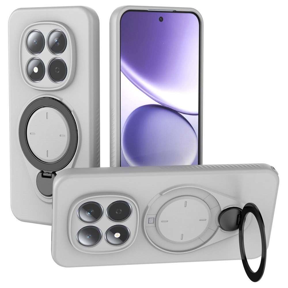 For Xiaomi Redmi Note 15 Pro 5G Kickstand Case Drop Proof TPU Phone Cover Support Magnetic Car Mount - Grey