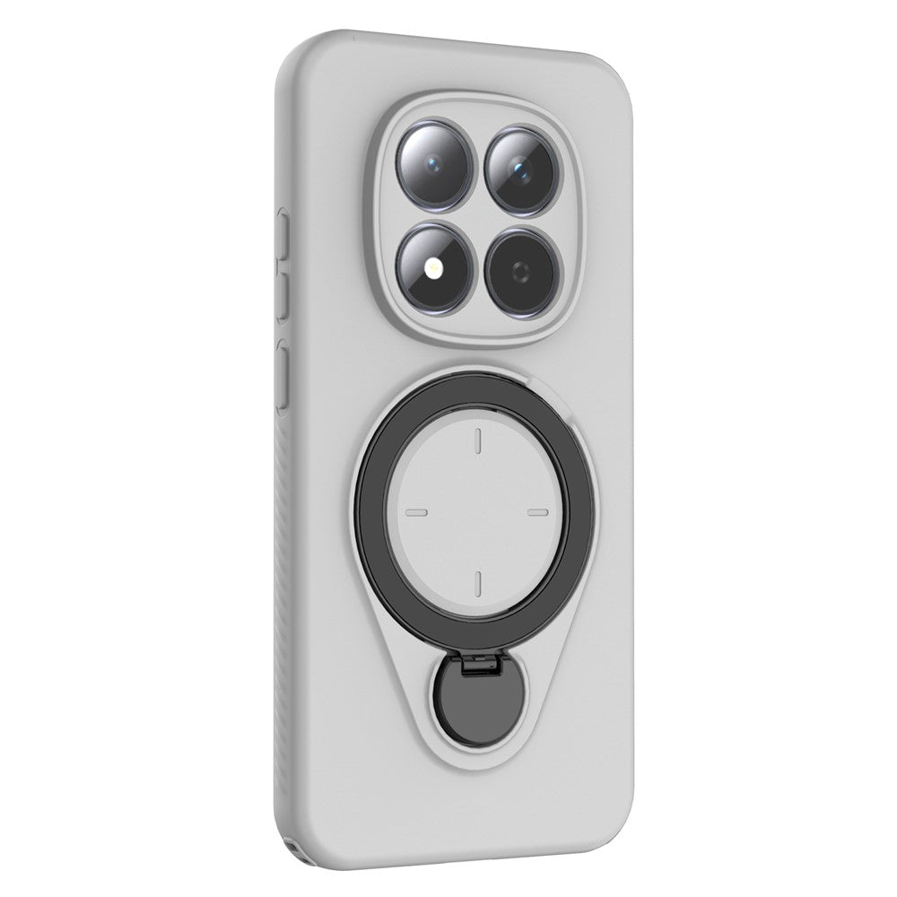 For Xiaomi Redmi Note 15 Pro 5G Kickstand Case Drop Proof TPU Phone Cover Support Magnetic Car Mount - Grey