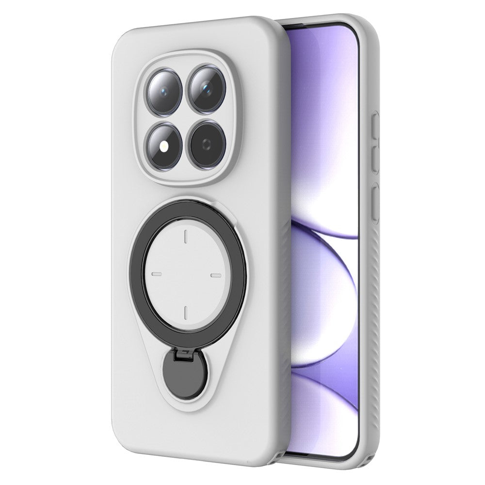 For Xiaomi Redmi Note 15 Pro 5G Kickstand Case Drop Proof TPU Phone Cover Support Magnetic Car Mount - Grey