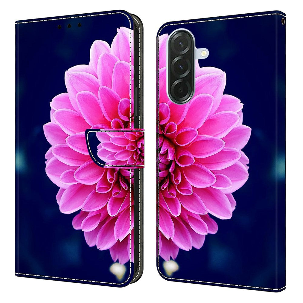 For Samsung Galaxy A57 5G Case 3D Pattern PU Leather Wallet Phone Cover with Stand - Pink Flowers