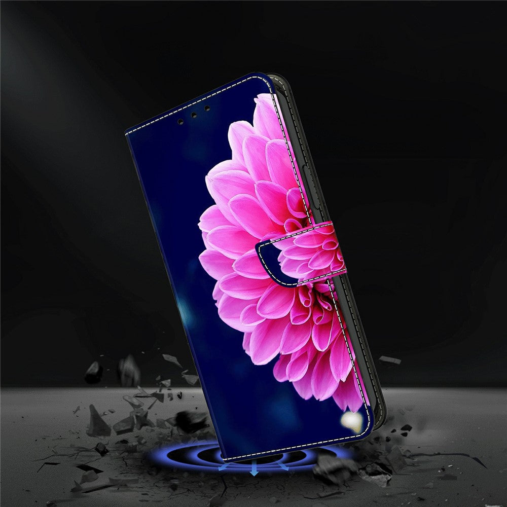 For Samsung Galaxy A57 5G Case 3D Pattern PU Leather Wallet Phone Cover with Stand - Pink Flowers