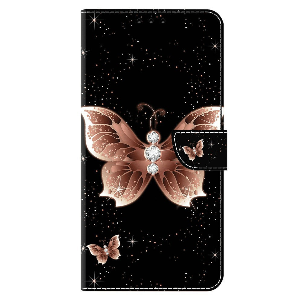 For Samsung Galaxy A57 5G Case 3D Pattern PU Leather Wallet Phone Cover with Stand - Pink Diamond Butterfly