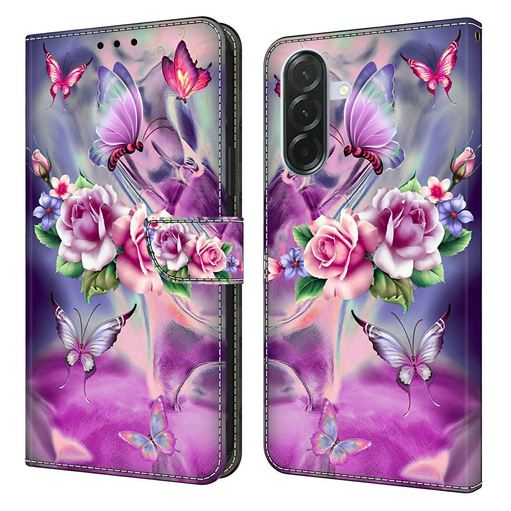 For Samsung Galaxy A57 5G Case 3D Pattern PU Leather Wallet Phone Cover with Stand - Butterflies / Flowers