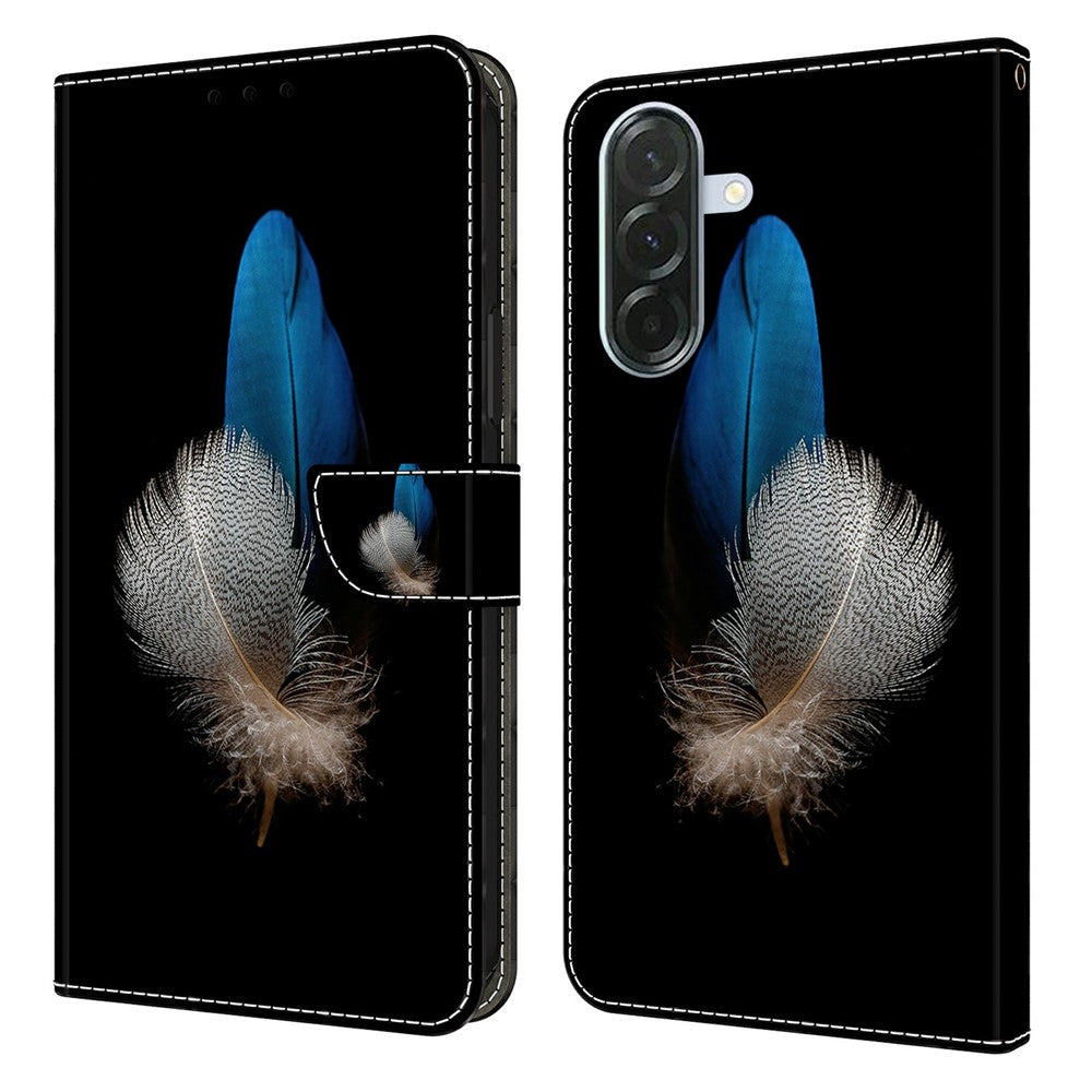 For Samsung Galaxy A57 5G Case 3D Pattern PU Leather Wallet Phone Cover with Stand - Two Feathers