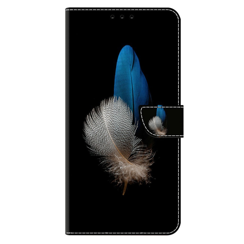 For Samsung Galaxy A57 5G Case 3D Pattern PU Leather Wallet Phone Cover with Stand - Two Feathers