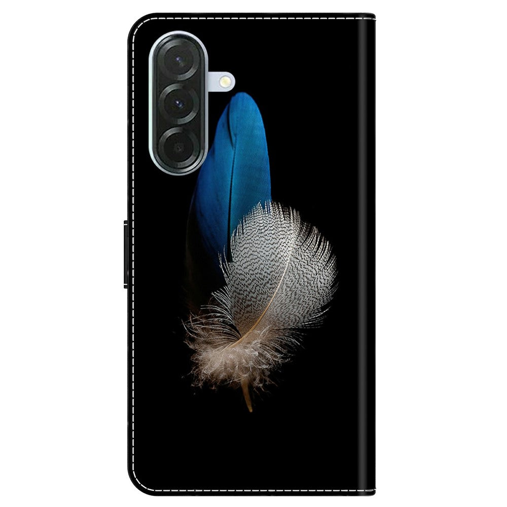 For Samsung Galaxy A57 5G Case 3D Pattern PU Leather Wallet Phone Cover with Stand - Two Feathers