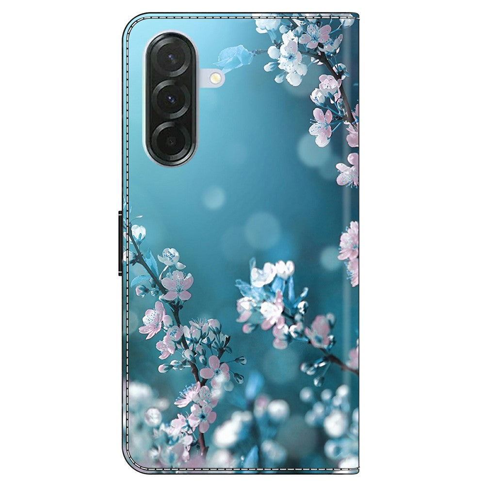 For Samsung Galaxy A57 5G Case 3D Pattern PU Leather Wallet Phone Cover with Stand - Plum Blossoms