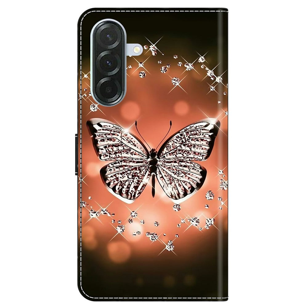 For Samsung Galaxy A57 5G Case 3D Pattern PU Leather Wallet Phone Cover with Stand - Crystal Butterfly