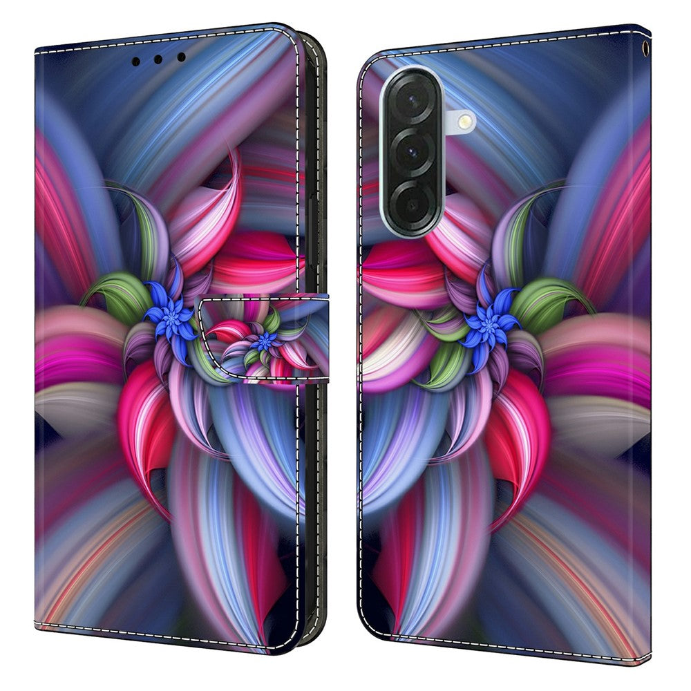 For Samsung Galaxy A57 5G Case 3D Pattern PU Leather Wallet Phone Cover with Stand - Colorful Flowers