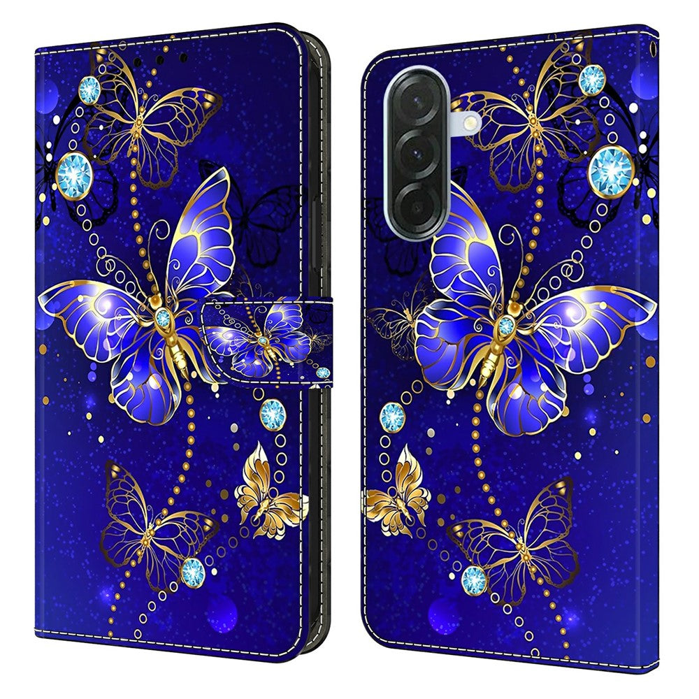 For Samsung Galaxy A57 5G Case 3D Pattern PU Leather Wallet Phone Cover with Stand - Diamond Butterfly