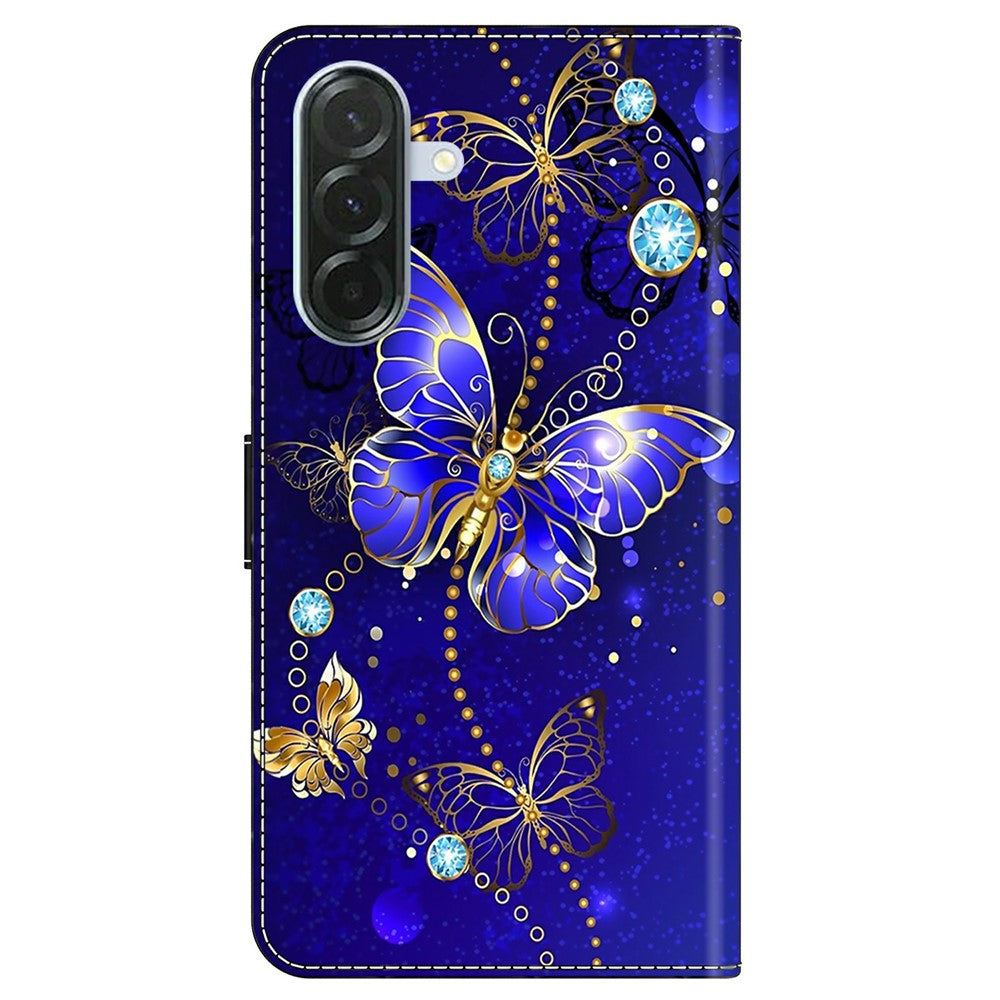 For Samsung Galaxy A57 5G Case 3D Pattern PU Leather Wallet Phone Cover with Stand - Diamond Butterfly