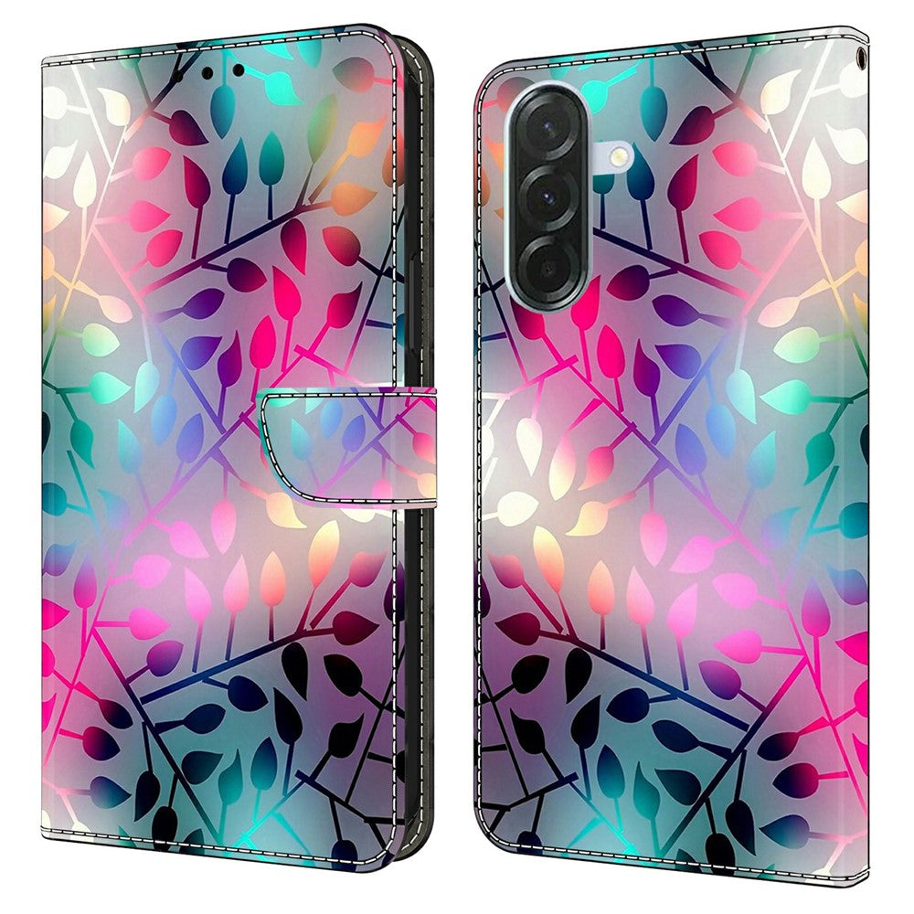 Phone Case For Samsung Galaxy A57 5G Magnetic Clasp 3D Pattern Leather Wallet Cover - Maple Leaf