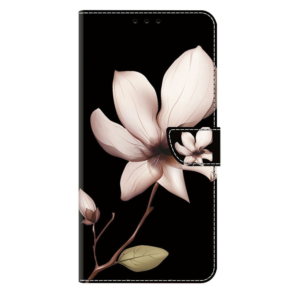 Phone Case For Samsung Galaxy A57 5G Magnetic Clasp 3D Pattern Leather Wallet Cover - Pink Flower