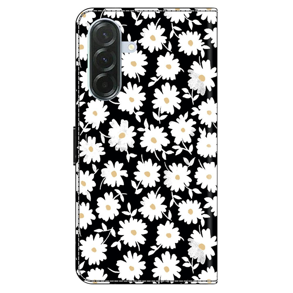 Phone Case For Samsung Galaxy A57 5G Magnetic Clasp 3D Pattern Leather Wallet Cover - Floral