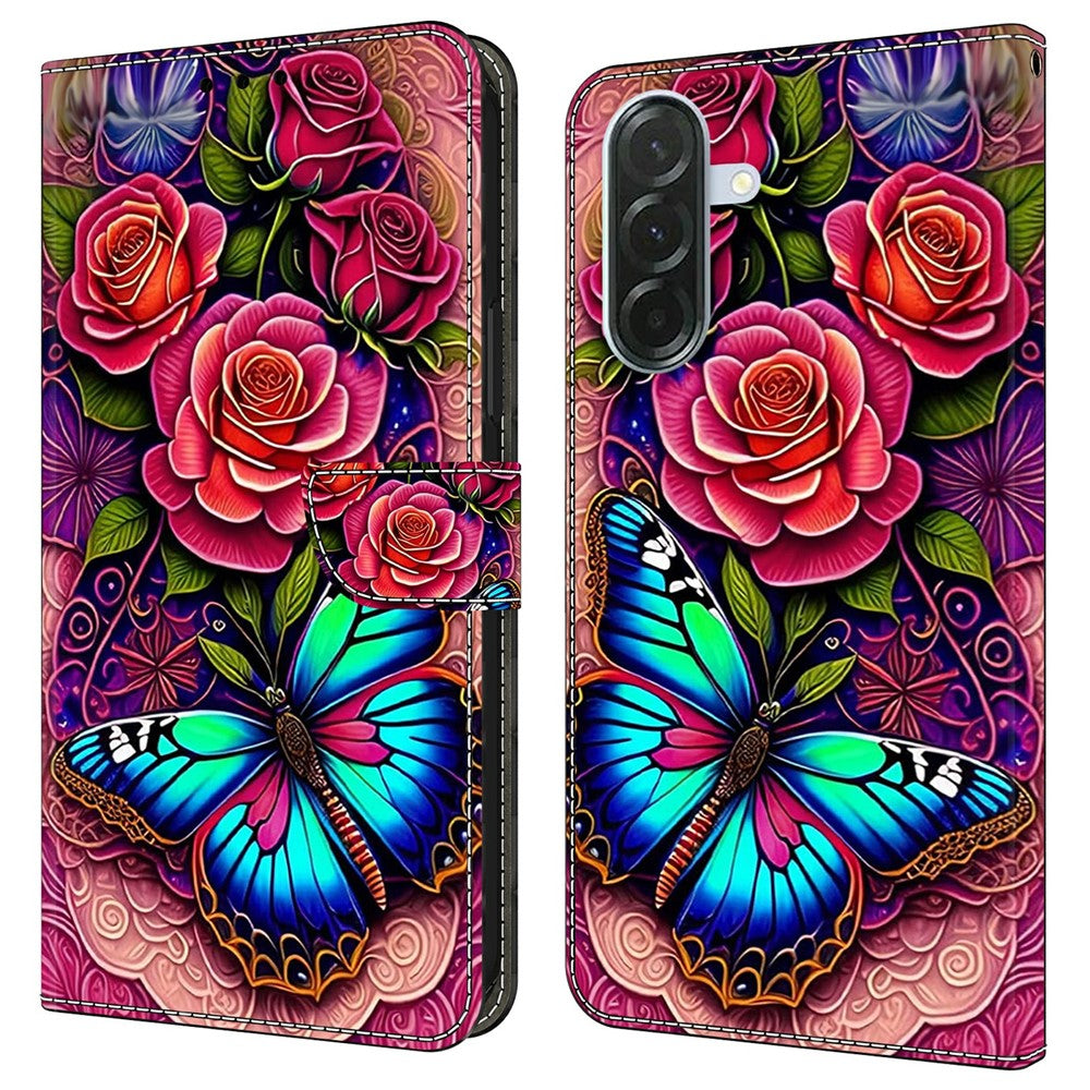 For Samsung Galaxy A57 5G Case PU Leather Wallet Phone Cover with Stand - Colorful Butterfly