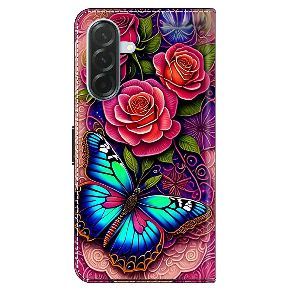 For Samsung Galaxy A57 5G Case PU Leather Wallet Phone Cover with Stand - Colorful Butterfly