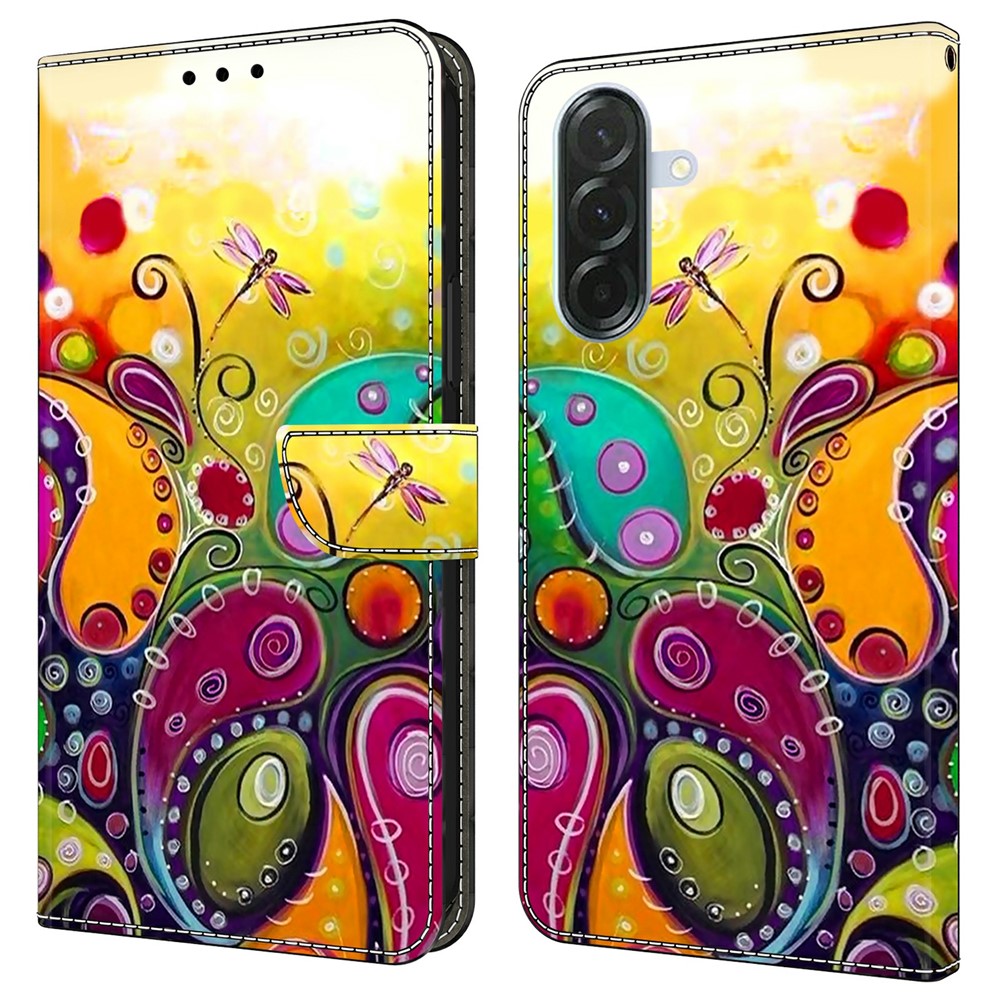For Samsung Galaxy A57 5G Case PU Leather Wallet Phone Cover with Stand - Colorful Flower